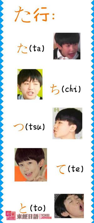 日語五十音圖表之tfboys學習卡-日語五十音圖表-蘇州日語
